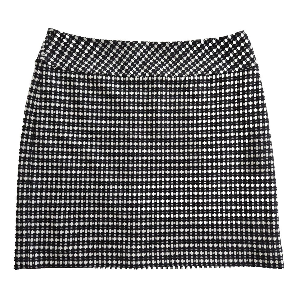 Loft Skirt Womens 10 Black White Geometric Mod Retro Twee Cocktail Career Casual
